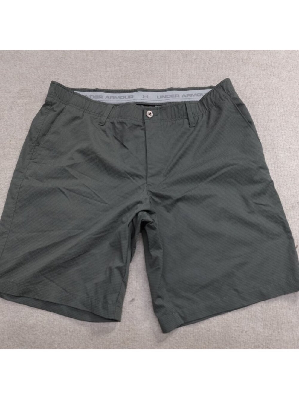 Under Armour Shorts 40 Green Textured Pockets Performance Match Play